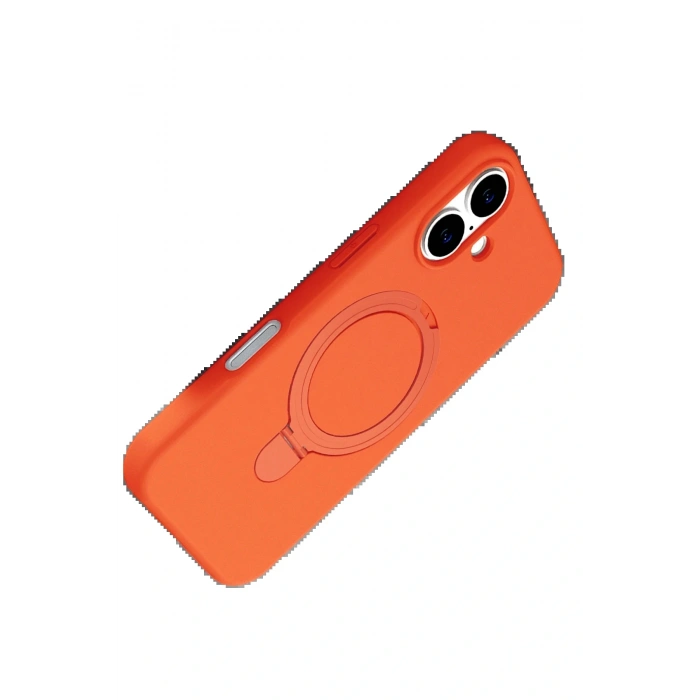 Apple iPhone 16 Regal Magsafe Standlı Kapak - Turuncu