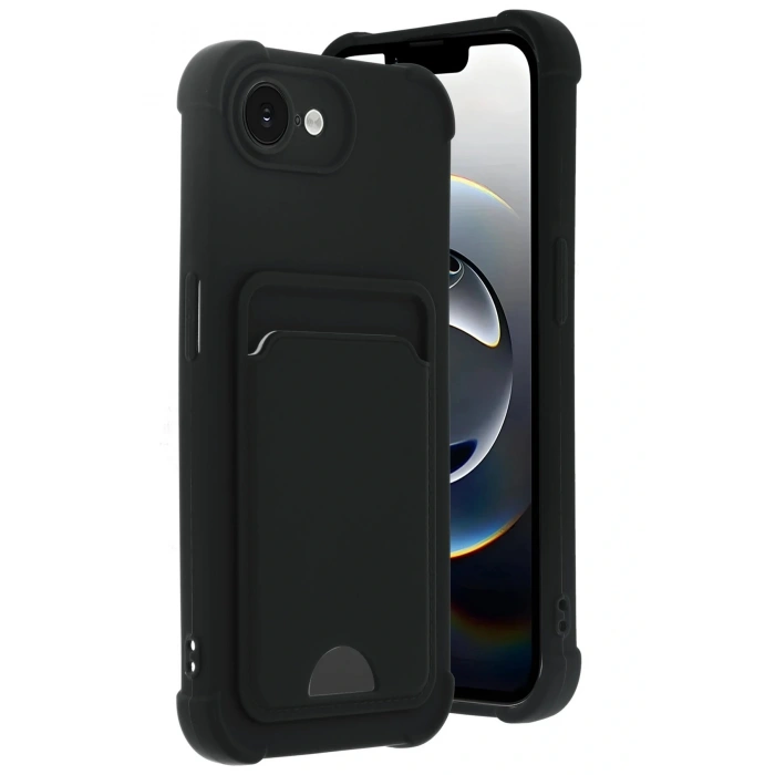 Apple iPhone 16E Kelvin Kartvizitli Silikon - Siyah