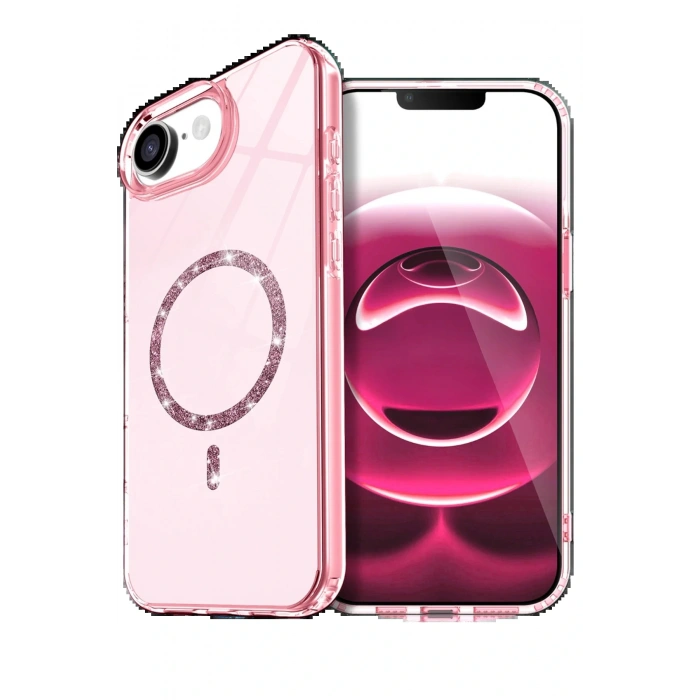 Apple iPhone 16E Live Diamond Magsafe Kapak - Pembe