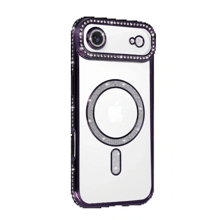 Apple iPhone 17 Air Joke Simli Magneticsafe Kılıf - Derin Mor