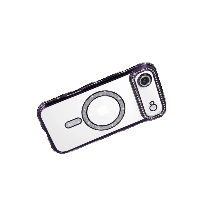 Apple iPhone 17 Air Joke Simli Magneticsafe Kılıf - Derin Mor