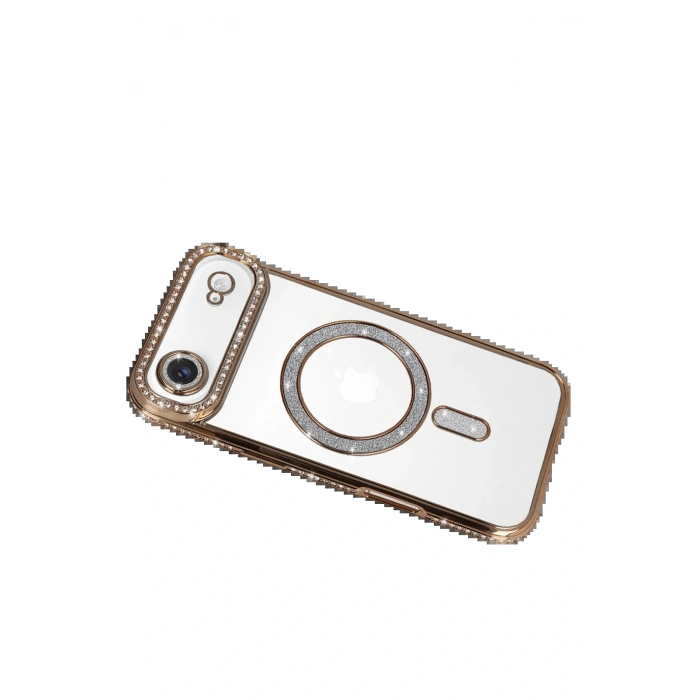 Apple iPhone 17 Air Joke Simli Magneticsafe Kılıf - Gold
