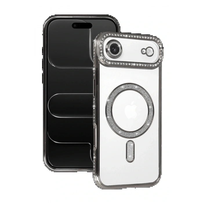 Apple iPhone 17 Air Joke Simli Magneticsafe Kılıf - Gümüş