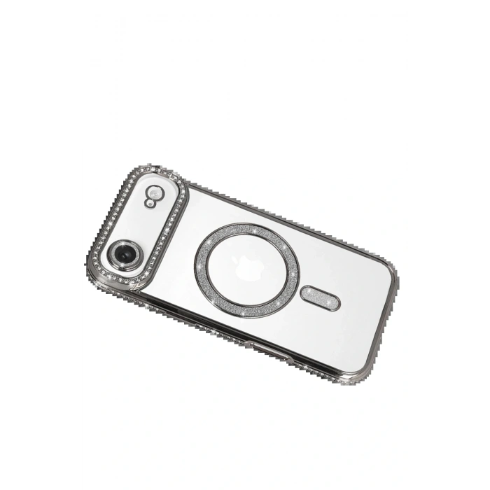 Apple iPhone 17 Air Joke Simli Magneticsafe Kılıf - Gümüş