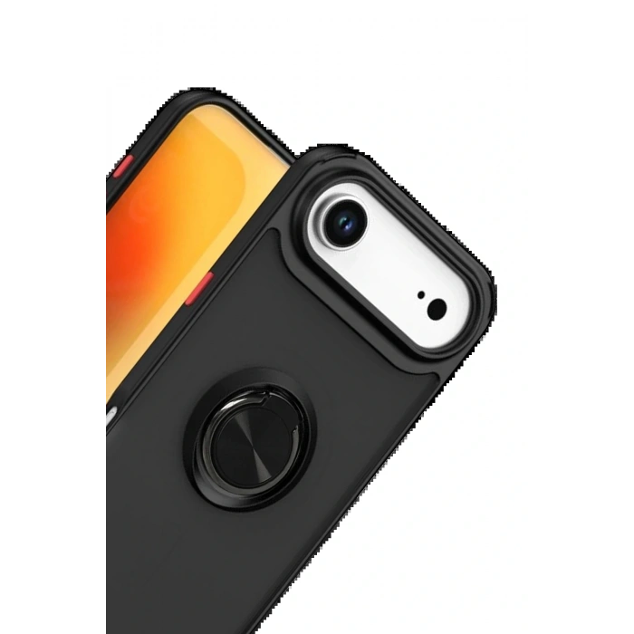 Apple iPhone 17 Air Montreal Yüzüklü Silikon Kapak - Siyah