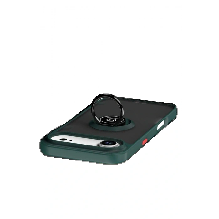 Apple iPhone 17 Air Montreal Yüzüklü Silikon Kapak - Yeşil