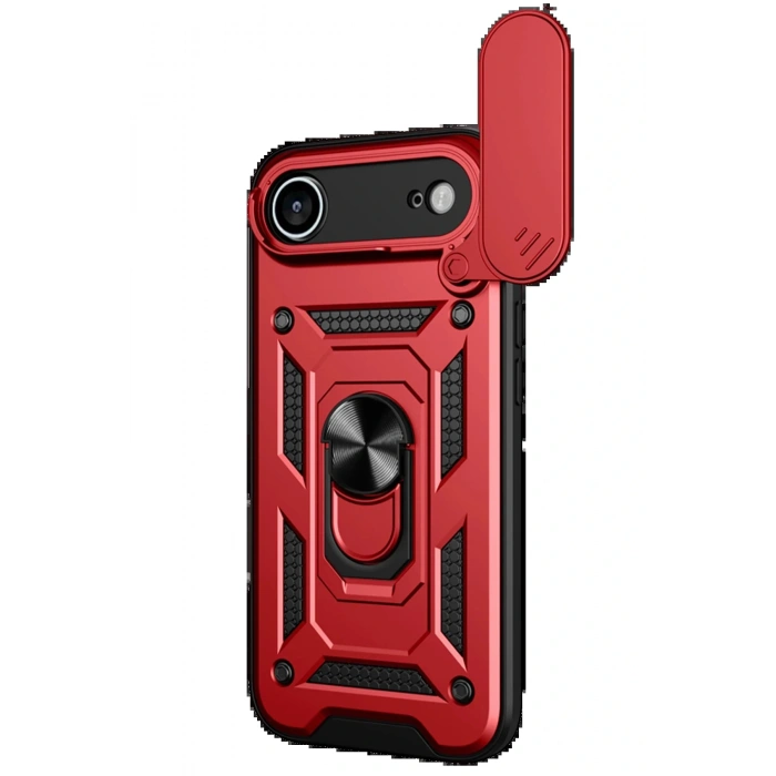 Apple iPhone 17 Air Pars Lens Yüzüklü Silikon - Kırmızı