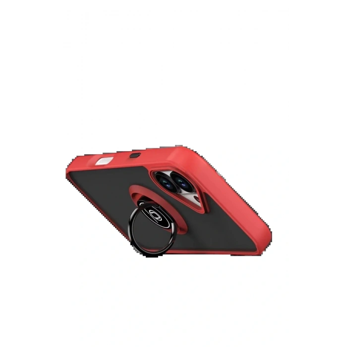 Apple iPhone 17 Montreal Yüzüklü Silikon Kapak - Kırmızı