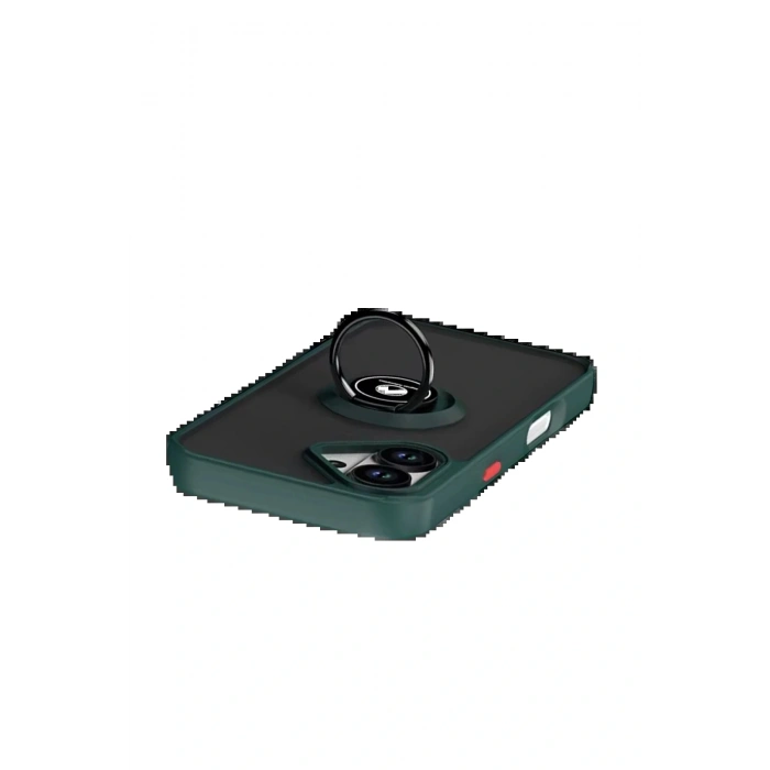 Apple iPhone 17 Montreal Yüzüklü Silikon Kapak - Yeşil