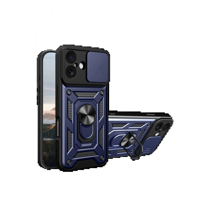 Apple iPhone 17 Pars Lens Yüzüklü Silikon - Lacivert