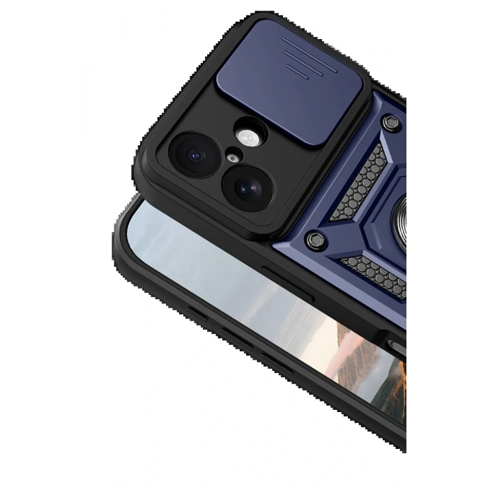 Apple iPhone 17 Pars Lens Yüzüklü Silikon - Lacivert