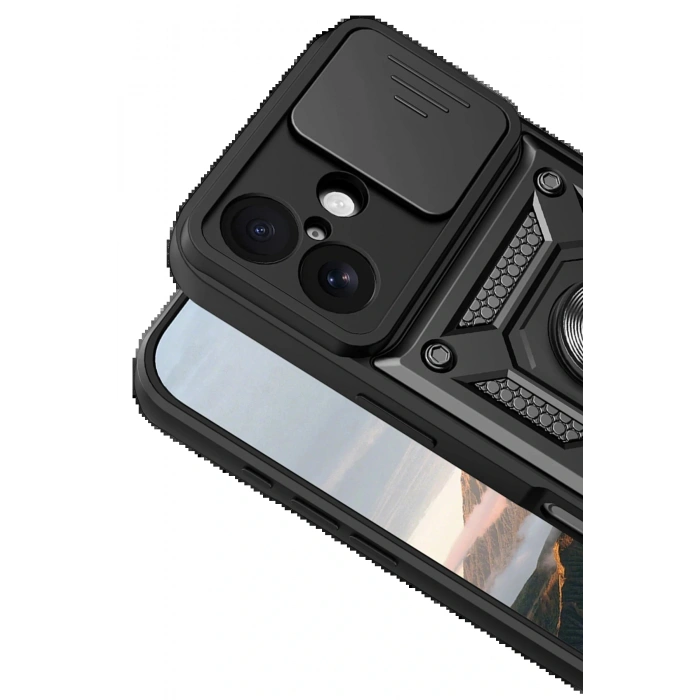 Apple iPhone 17 Pars Lens Yüzüklü Silikon - Siyah