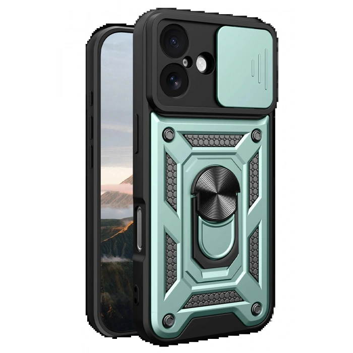 Apple iPhone 17 Pars Lens Yüzüklü Silikon - Yeşil