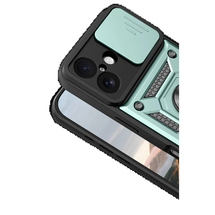 Apple iPhone 17 Pars Lens Yüzüklü Silikon - Yeşil