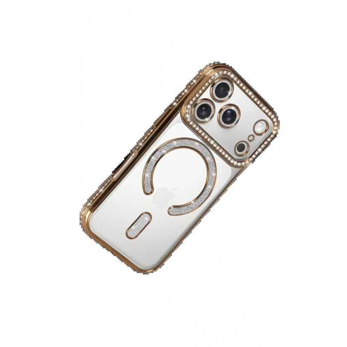 Apple iPhone 17 Pro Joke Simli Magneticsafe Kılıf - Gold