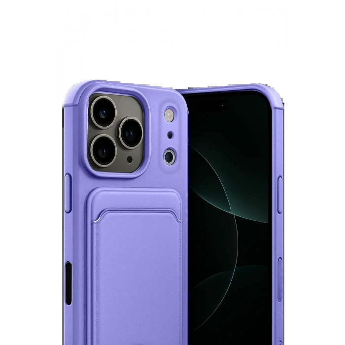 Apple iPhone 17 Pro Kelvin Kartvizitli Silikon - Lila