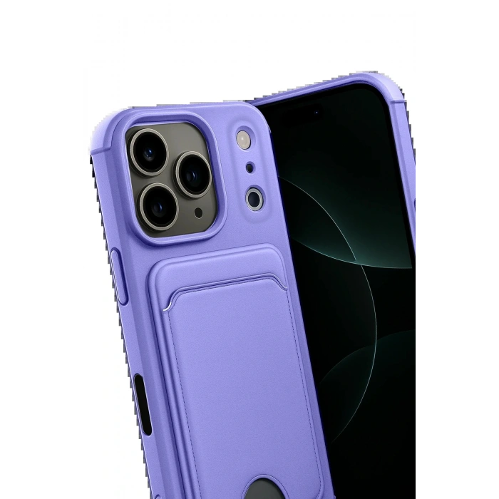 Apple iPhone 17 Pro Kelvin Kartvizitli Silikon - Lila