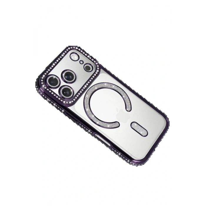 Apple iPhone 17 Pro Max Joke Simli Magneticsafe Kılıf - Derin Mor