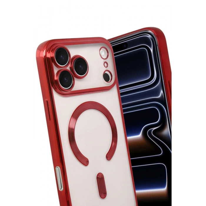 Apple iPhone 17 Pro Max Kross Magneticsafe Kapak - Kırmızı