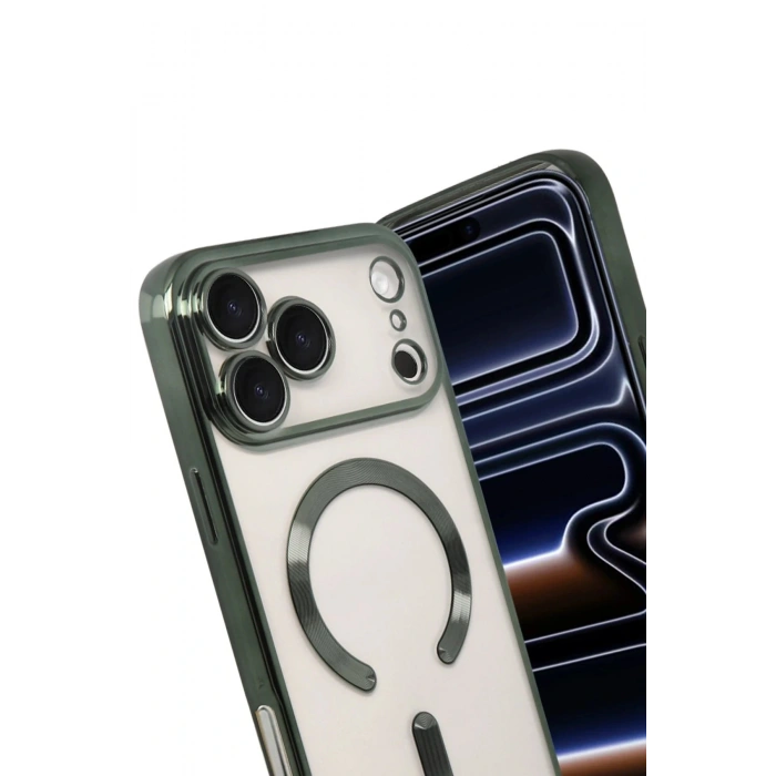 Apple iPhone 17 Pro Max Kross Magneticsafe Kapak - Koyu Yeşil