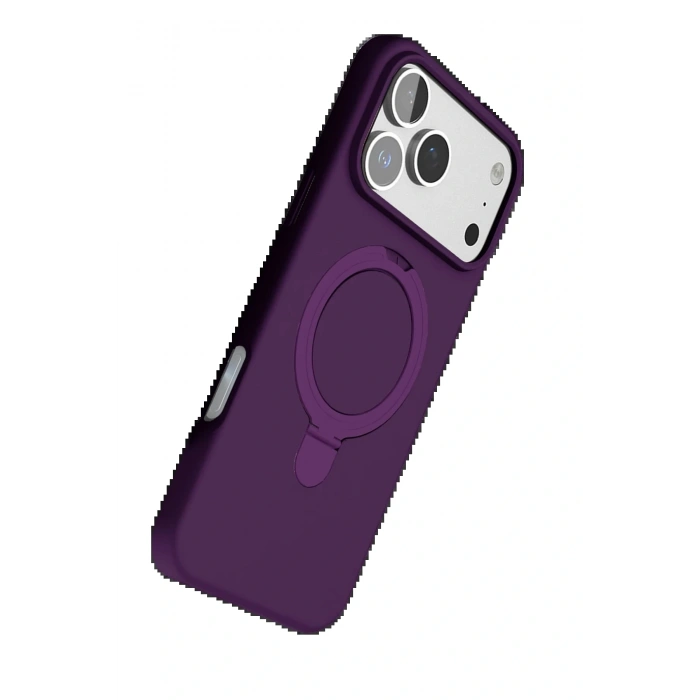 Apple iPhone 17 Pro Max Regal Magsafe Standlı Kapak - Derin Mor