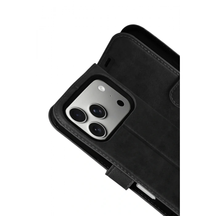 Apple iPhone 17 Pro Max Trend S Plus Kapaklı Kılıf - Siyah