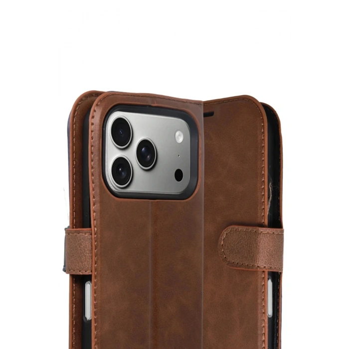 Apple iPhone 17 Pro Max Trend S Plus Kapaklı Kılıf - Taba