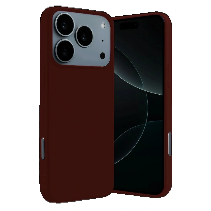 Apple iPhone 17 Pro Nano içi Kadife Silikon - Bordo