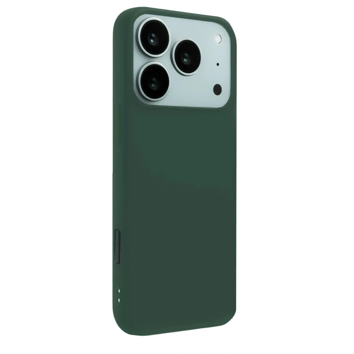 Apple iPhone 17 Pro Nano içi Kadife Silikon - Koyu Yeşil