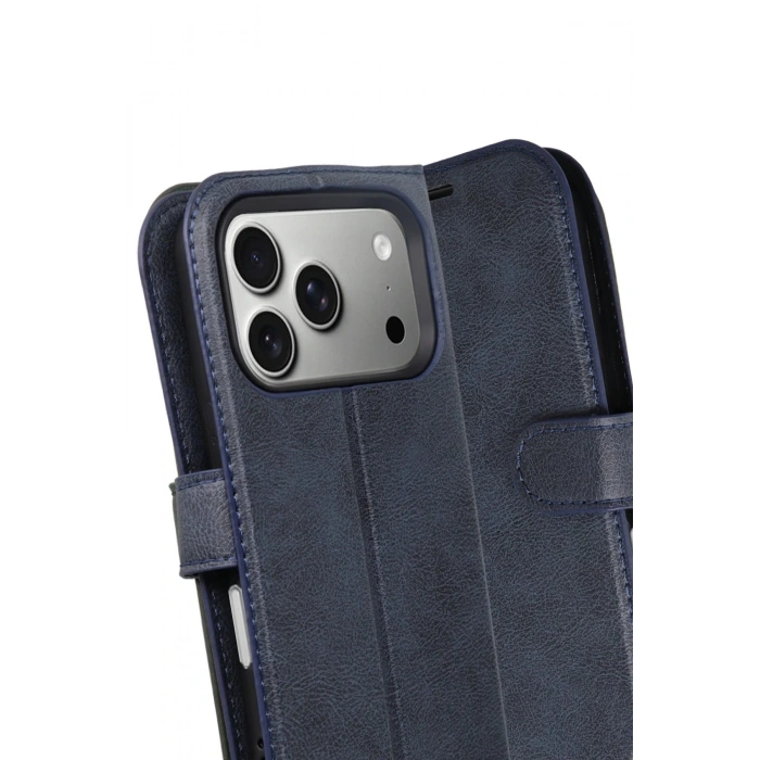 Apple iPhone 17 Pro Trend S Plus Kapaklı Kılıf - Lacivert