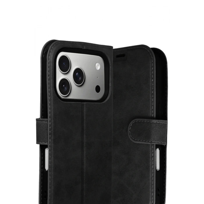 Apple iPhone 17 Pro Trend S Plus Kapaklı Kılıf - Siyah