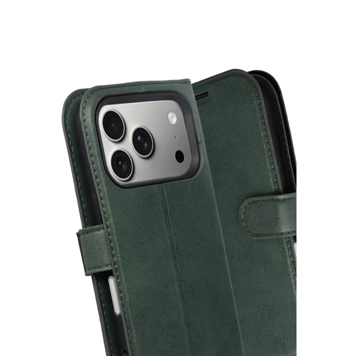 Apple iPhone 17 Pro Trend S Plus Kapaklı Kılıf - Yeşil