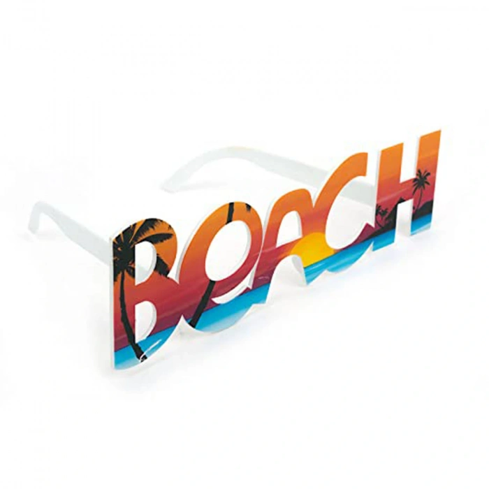 Beach Yazılı Parti Gözlüğü Yaza Merhaba Hawaii Show Gözlüğü 19x6 Cm (4172)