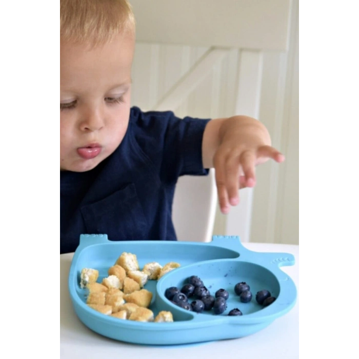 Bebek Ve Çocuk İçin Sevimli Fil Model Desenli Yemek Bebek Mama Kabı Bölmeli Tabak (4172)