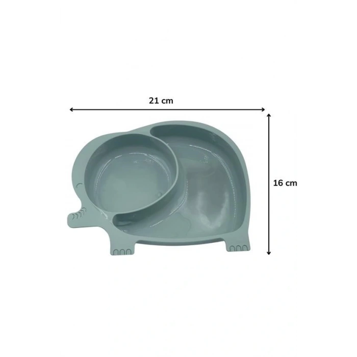 Bebek Ve Çocuk İçin Sevimli Fil Model Desenli Yemek Bebek Mama Kabı Bölmeli Tabak (4172)