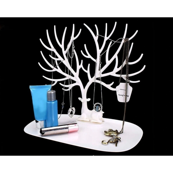Beyaz Geyik Tasarımlı Takı Mücevher Standı (4172)