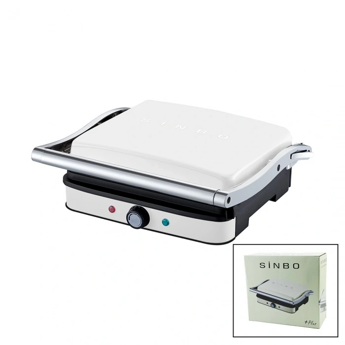 Beyaz Izgara Ve Tost Makinesi Ayarlanabilir Isı 180 Derece Açılabilir Üst Gövde Ssm-2571 (4172)