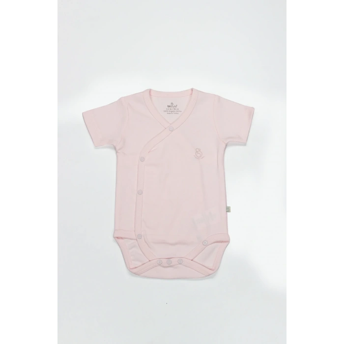 Bistyle Organik Natural Basic Style Kruvaze Yarım Kol Body Bs17101 Pembe