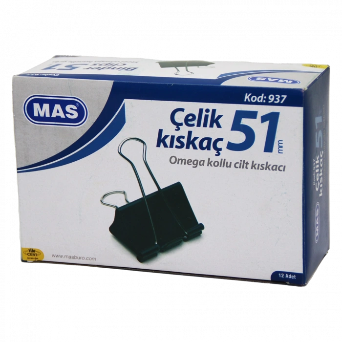 Çelik Kıskaç 51mm 12 Parça  Omega Kollu Cilt Kıskaçı (4172)