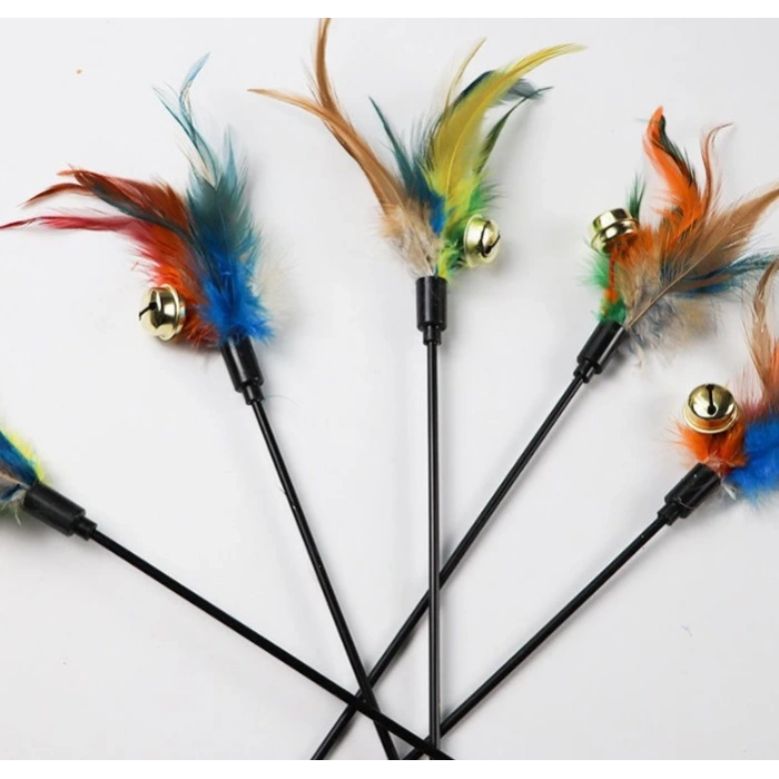 Çıngıraklı Tüylü Kedi Oyun Çubuğu (4172)