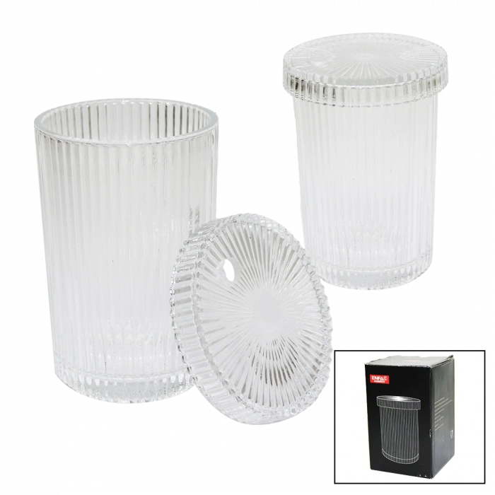 Çizgili - Cam Bardak Kapaklı - Pipetli - Origami Sitilkahve - Sunum - Meşrubat (4172)