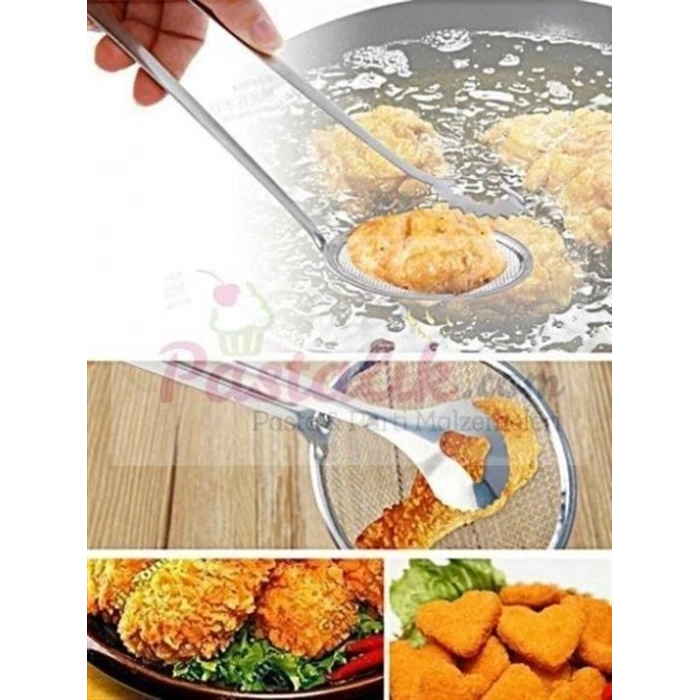 Çok Amaçlı Süzgeçli Paslanmaz Metal Haşlama Ve Kızartma Maşası (4172)