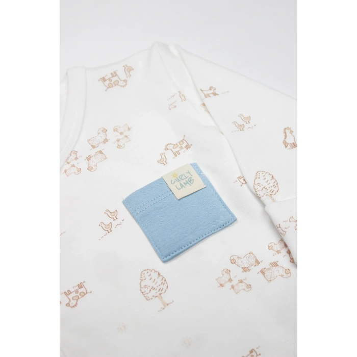 Curly Lamb 3lü Zıbın Takımı 13107 Bej Ekru