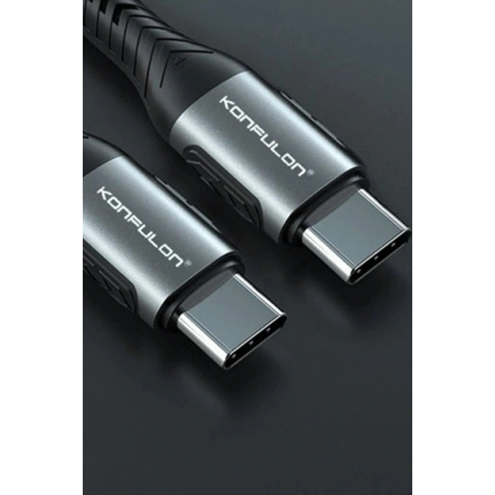 DC43 Type-C to Type-C 1M Örgü 60W Hızlı Şarj Kablo - Yeşil