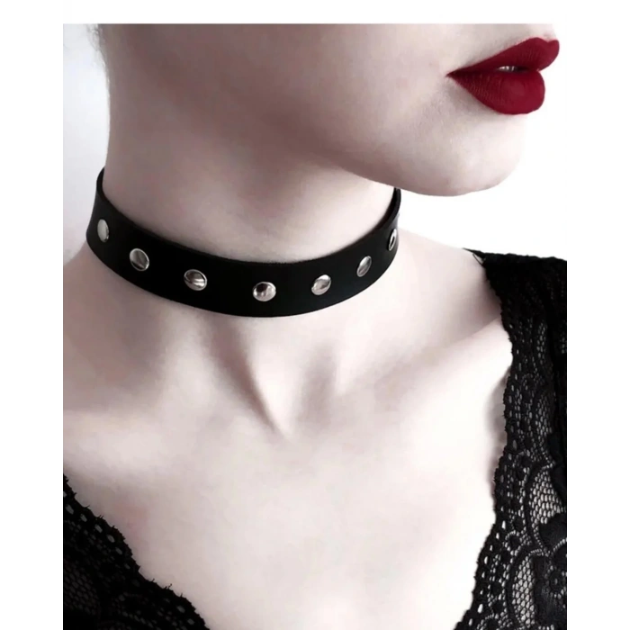 Deri Metalli Bayan Boyunluk