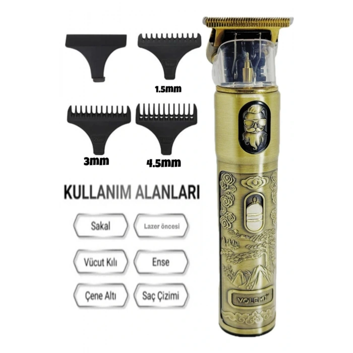 Dijital Göstergeli Saç Sakal Tıraş Makinesi - Sıfıra Yakın - Ip-1949 (4172)