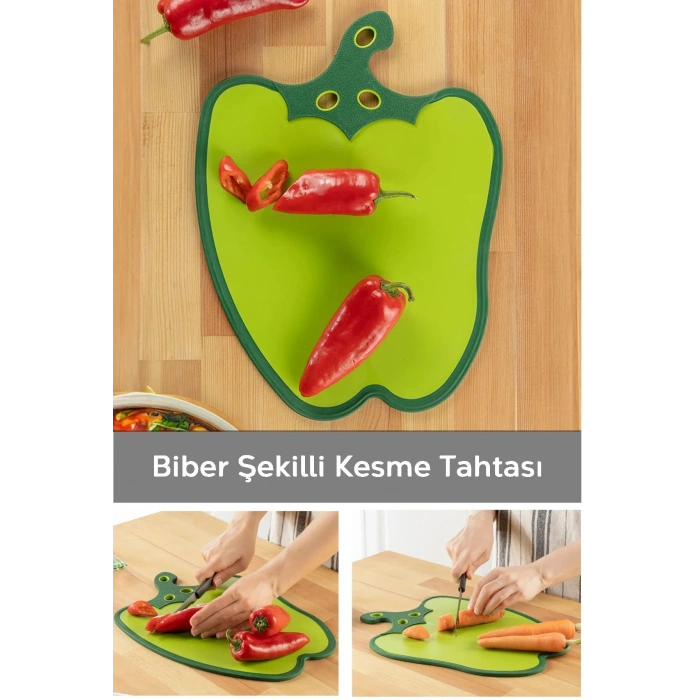 Dolma Biber Figürlü Kaydırmaz Kesme Tahtası Doğrama Panosu