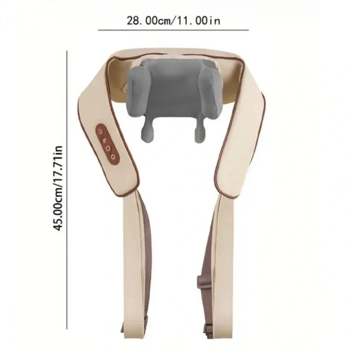 Elektrikli Boyun Ve Sırt Masaj Aleti Kablosuz Boyun Ve Omuz Yoğurma Masaj Yastığı (4172)
