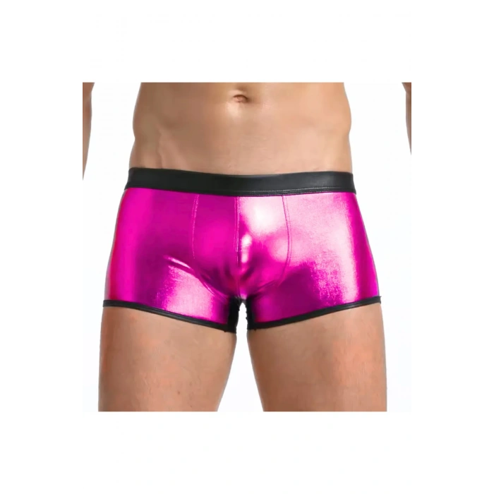 Fantezi Deri Görünümlü Pembe Erkek Boxer - Fantezi Tanga