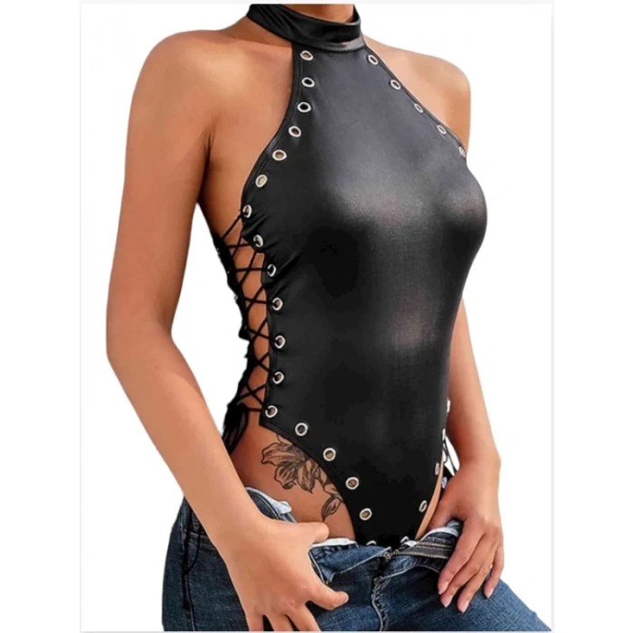 Fantezi Yanları Kuş Gözlü Yandan Bağlamalı Seksi Babydol